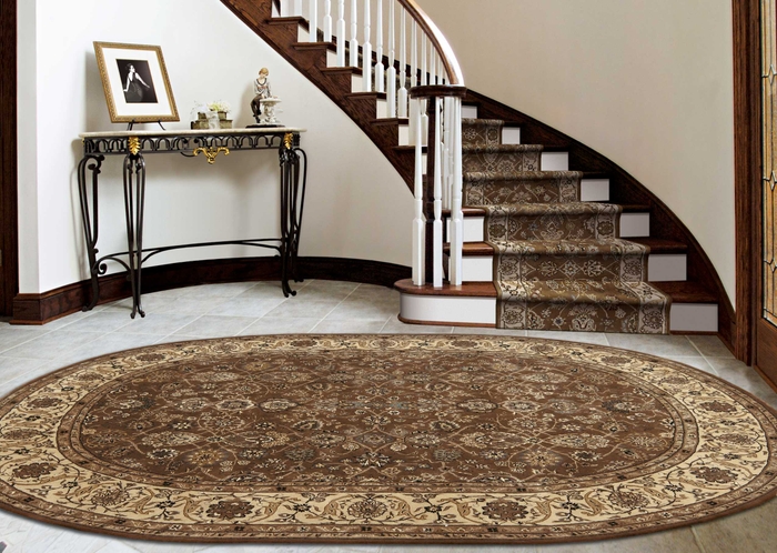 Hall & Stair Runner Rugs NOURISON 2000 ROLL RUNNER 2000-2091 MUSHROOM Camel - Taupe & Ivory - Beige Hand Tufted Rug