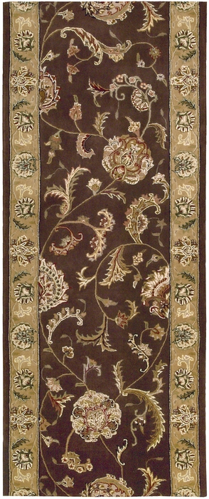 Hall & Stair Runners NOURISON 2000 ROLL RUNNER 2000-2206 BROWN Lt. Brown - Chocolate & Ivory - Beige Hand Tufted Rug