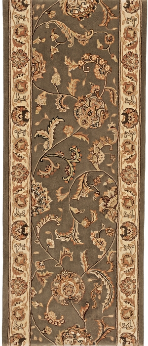 Hall & Stair Runner Rugs NOURISON 2000 ROLL RUNNER 2000-2206 Slate Green & Ivory - Beige Hand Tufted Rug
