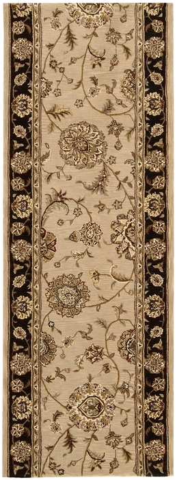 Hall & Stair Runner Rugs NOURISON 2000 ROLL RUNNER 2000-2207 BEIGE Ivory - Beige & Black - Charcoal Hand Tufted Rug
