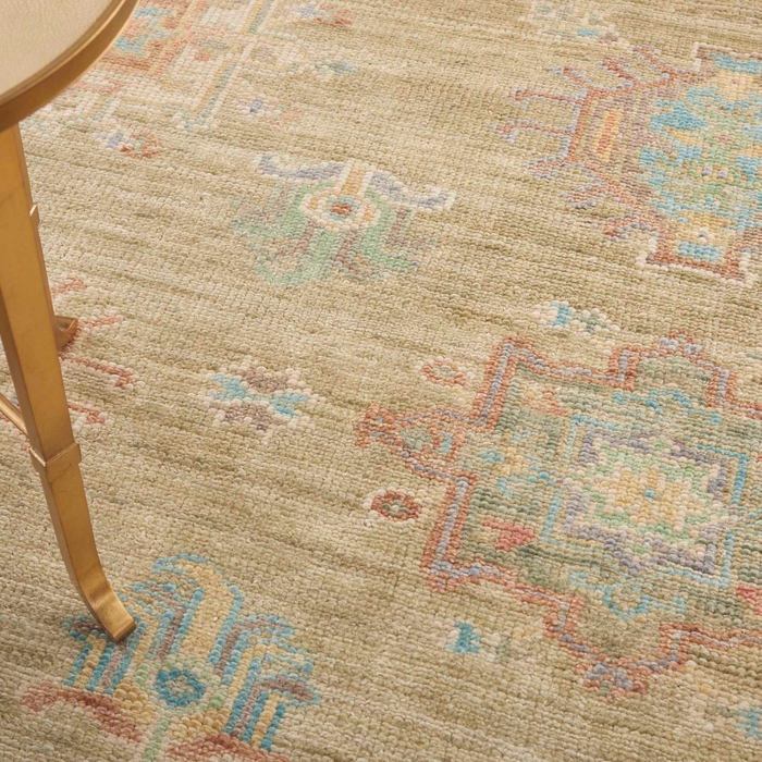 Oushak Rugs Odessa ODS05 Sage/Multi Lt.Green & Multi Hand Woven Rug