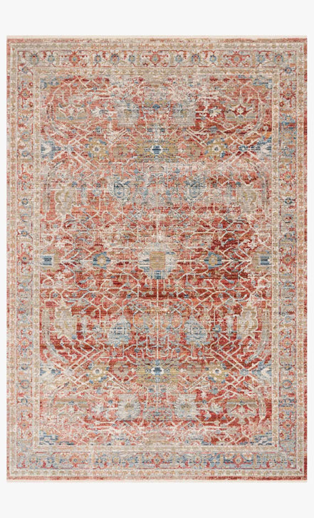 Transitional & Casual Rugs Claire CLE-01 Red/Ivory Red - Burgundy & Ivory - Beige Machine Made Rug