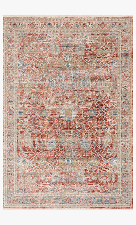 Contemporary Rugs & Transitional Rugs Claire CLE-01 Red/Ivory Red - Burgundy & Ivory - Beige Machine Made Rug