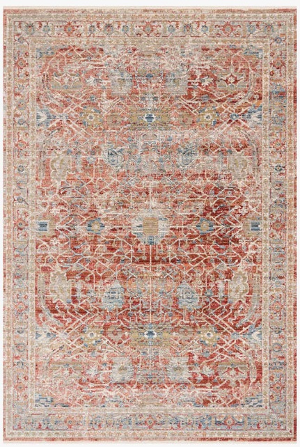 Contemporary Rugs & Transitional Rugs Claire CLE-01 Red/Ivory Red - Burgundy & Ivory - Beige Machine Made Rug