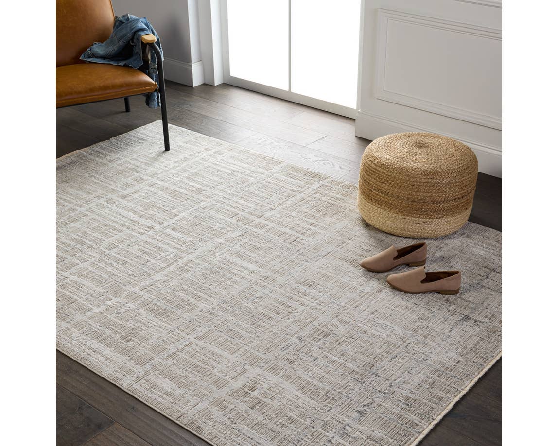 Contemporary & Transitional Rugs En Blanc EBC10 Lt. Grey - Grey & Camel - Taupe Machine Made Rug