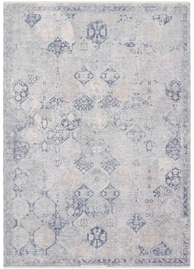 Contemporary Rugs & Transitional Rugs Ballad BLA09 Rune Lt. Blue - Blue & Ivory - Beige Machine Made Rug