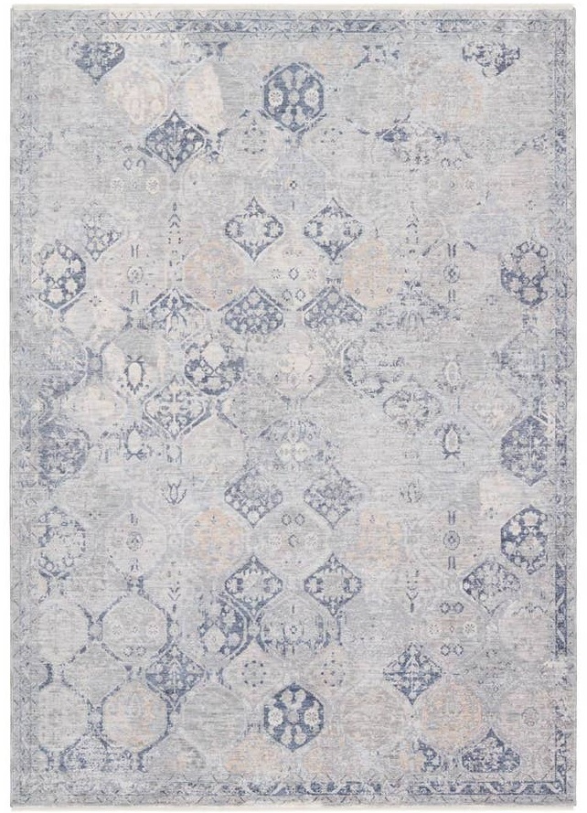 Contemporary & Transitional Rugs Ballad BLA09 Rune Lt. Blue - Blue & Ivory - Beige Machine Made Rug