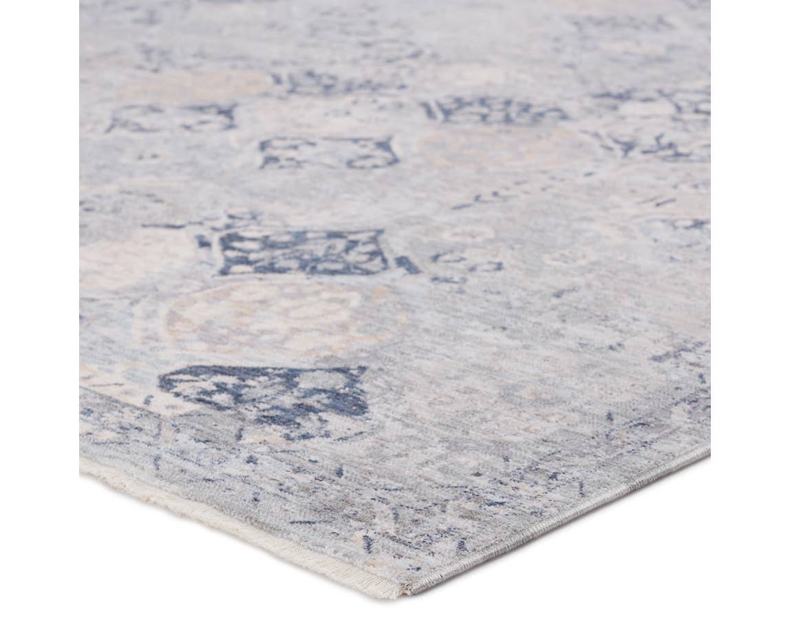 Contemporary Rugs & Transitional Rugs Ballad BLA09 Rune Lt. Blue - Blue & Ivory - Beige Machine Made Rug