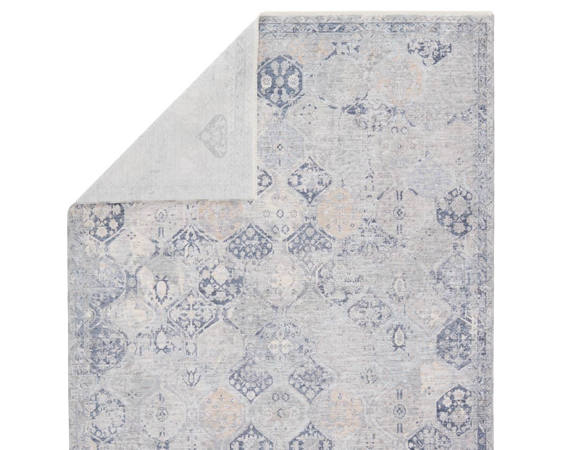 Contemporary & Transitional Rugs Ballad BLA09 Rune Lt. Blue - Blue & Ivory - Beige Machine Made Rug