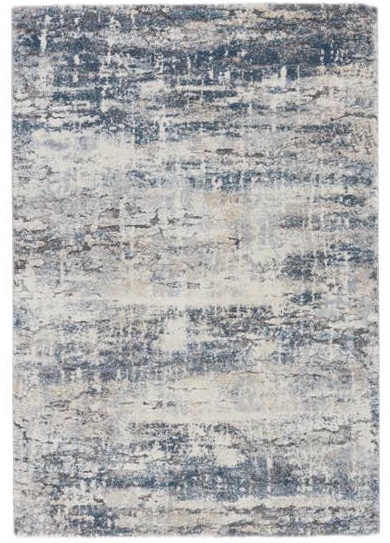 Shag Rugs Ferris FRR01 Benton Medium Blue - Navy & Lt. Grey - Grey Machine Made Rug