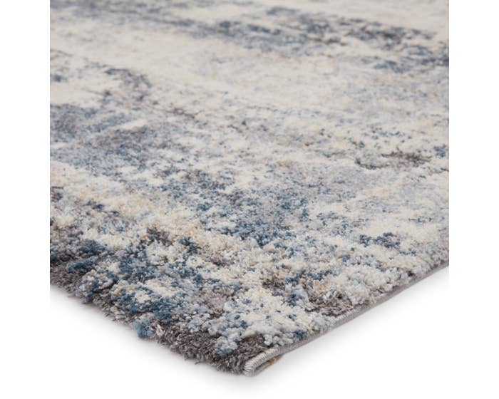 Shag Rugs Ferris FRR01 Benton Medium Blue - Navy & Lt. Grey - Grey Machine Made Rug