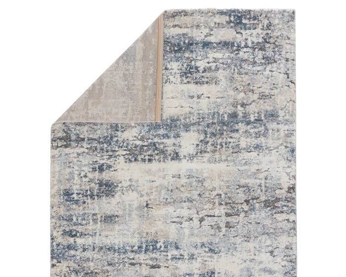 Shag Rugs Ferris FRR01 Benton Medium Blue - Navy & Lt. Grey - Grey Machine Made Rug