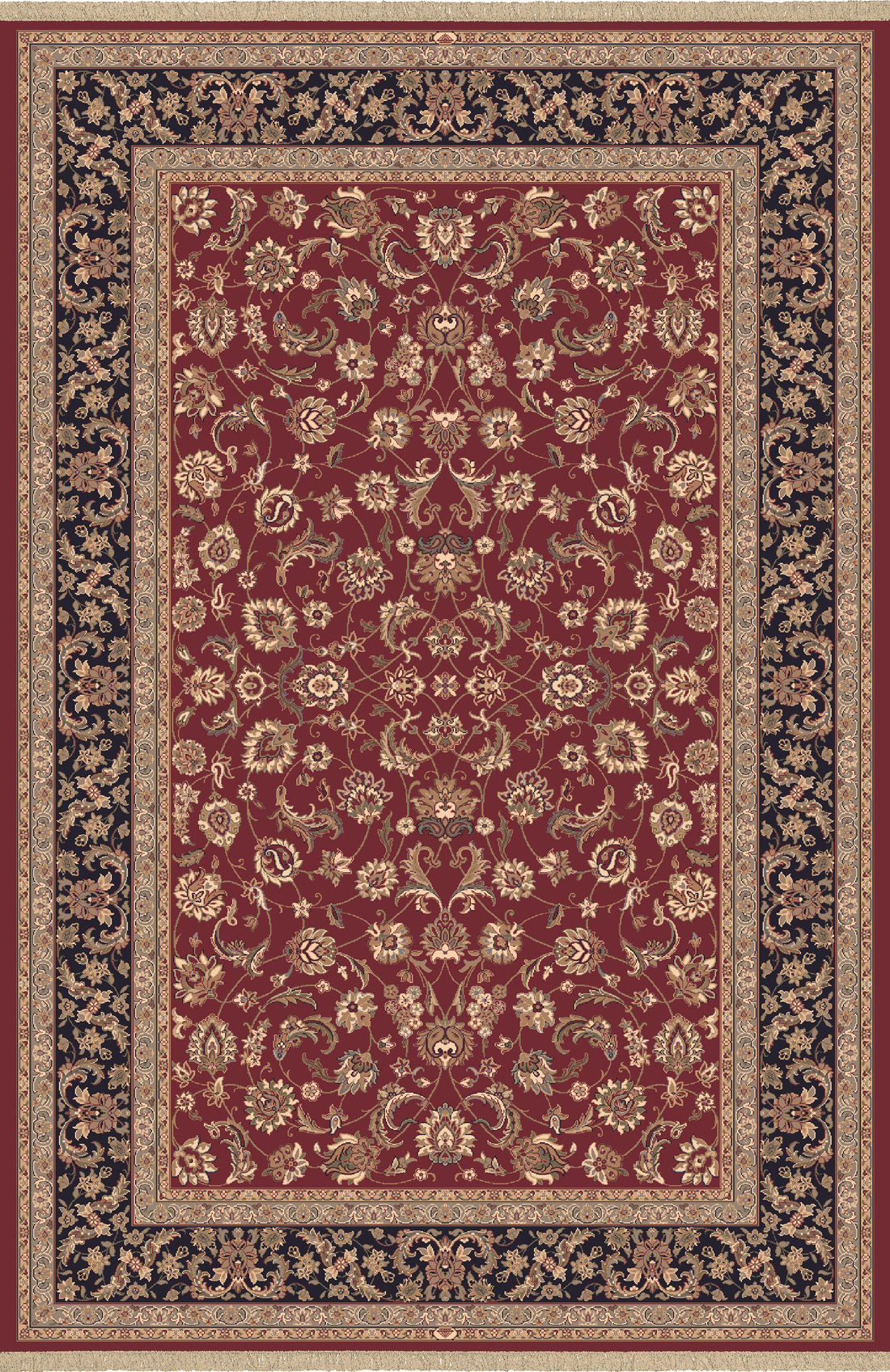 Traditional & Oriental Rugs Brilliant Rug 72284-331 (Rug) Red - Burgundy & Medium Blue - Navy Machine Made Rug