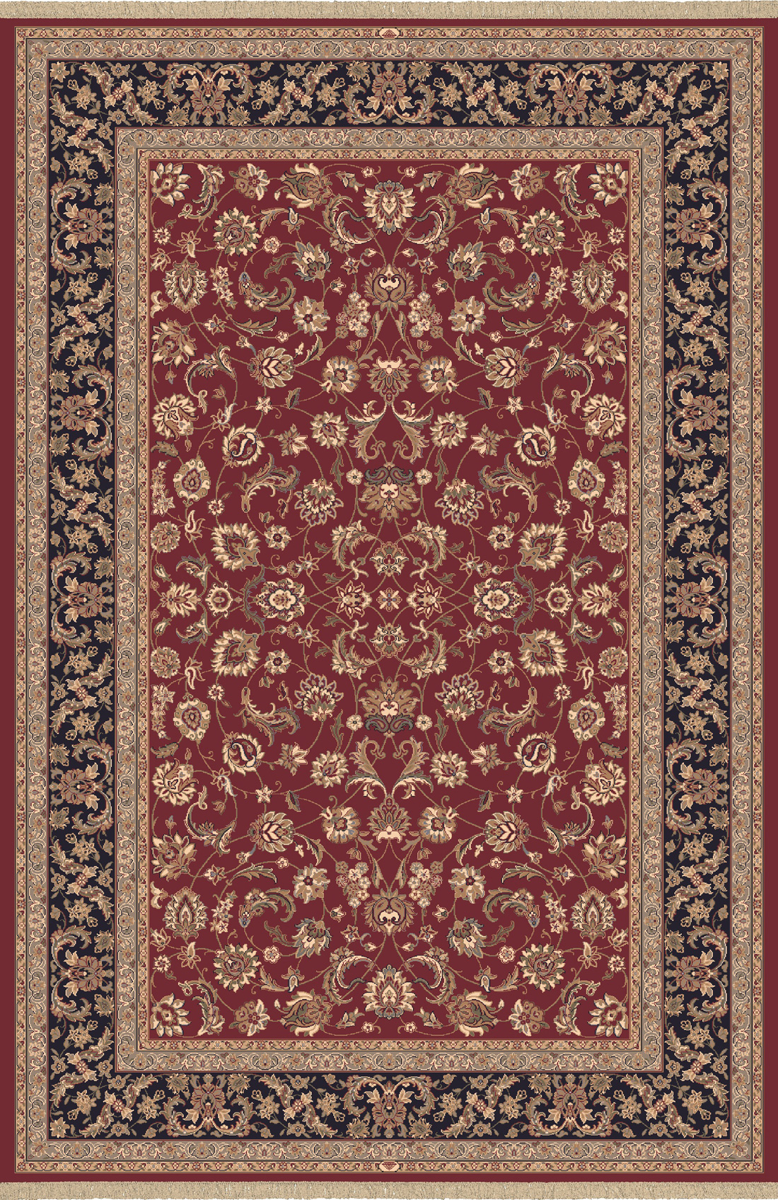 Traditional & Oriental Rugs Brilliant Rug 72284-331 (Rug) Red - Burgundy & Medium Blue - Navy Machine Made Rug