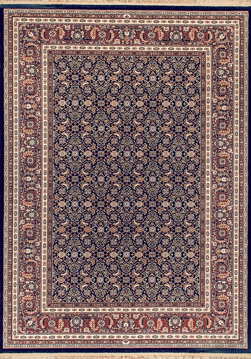 Traditional & Oriental Rugs Brilliant Rug 7224-520 (Rug) Medium Blue - Navy & Red - Burgundy Machine Made Rug