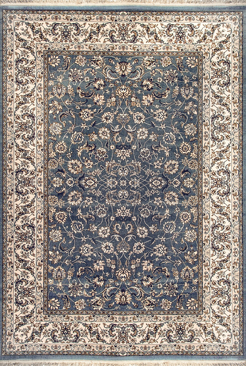 Traditional & Oriental Rugs Brilliant Rug 72284-920 (Rug) Medium Blue - Navy & Ivory - Beige Machine Made Rug