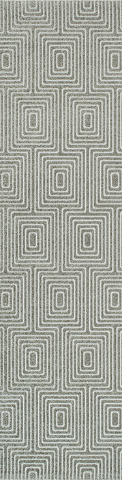 Hall & Stair Runner Rugs Quin 41009-7121 Runner Black - Charcoal & Ivory - Beige Machine Made Rug