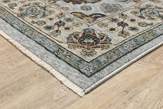 Traditional & Oriental Rugs Aberdeen 561W Lt. Blue - Blue & Ivory - Beige Machine Made Rug