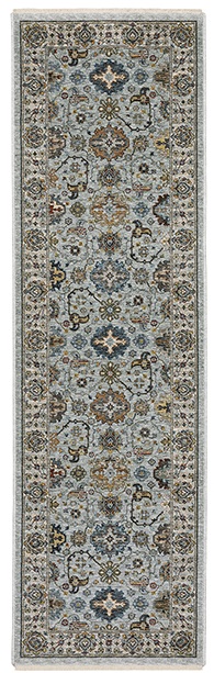 Traditional & Oriental Rugs Aberdeen 561W Lt. Blue - Blue & Ivory - Beige Machine Made Rug