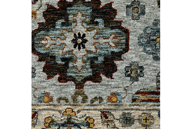 Traditional & Oriental Rugs Aberdeen 561W Lt. Blue - Blue & Ivory - Beige Machine Made Rug