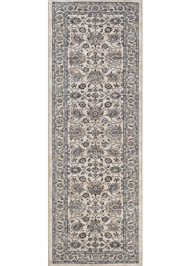 Traditional & Oriental Rugs Monarch Kerman Vase JE45/6464 Cream Ivory - Beige Machine Made Rug