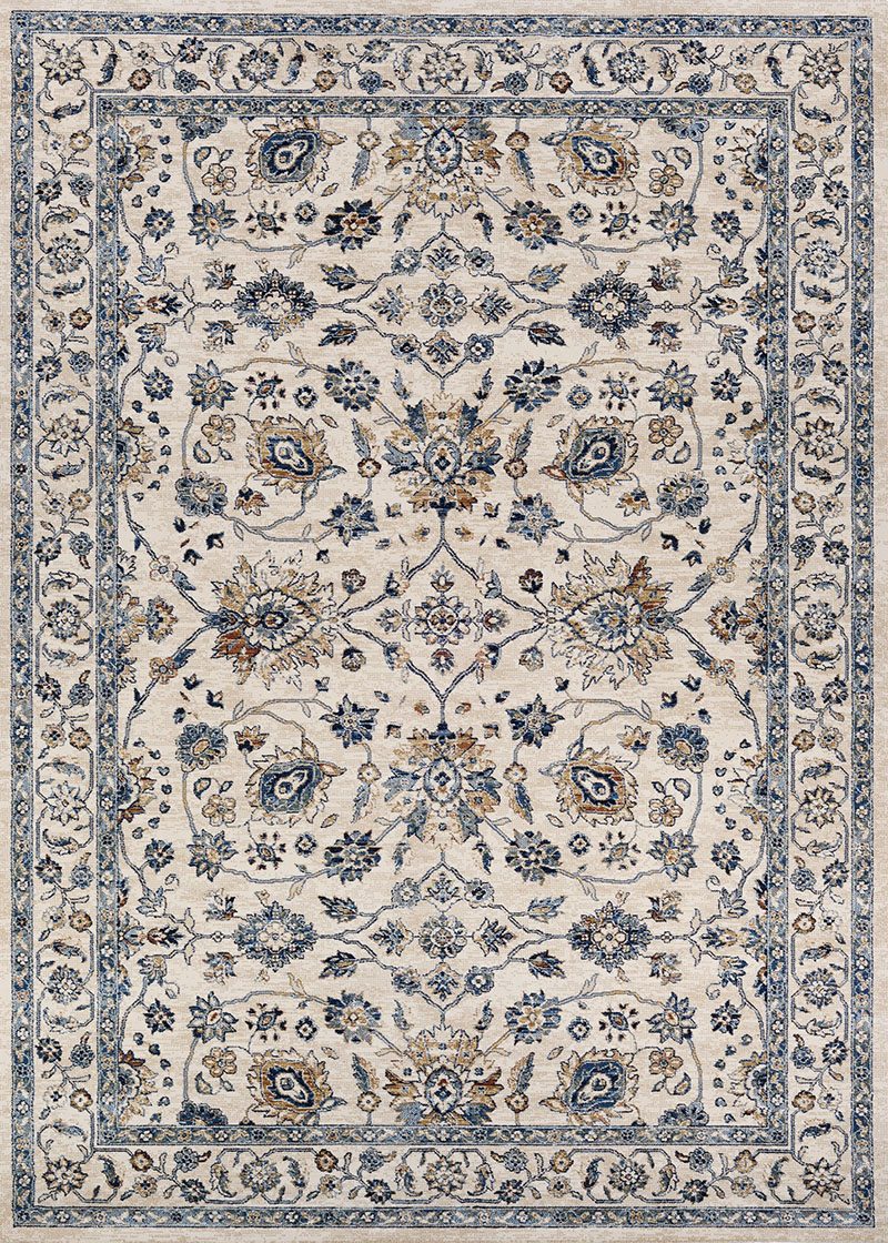 Traditional & Oriental Rugs Monarch Kerman Vase JE45/6464 Cream Ivory - Beige Machine Made Rug