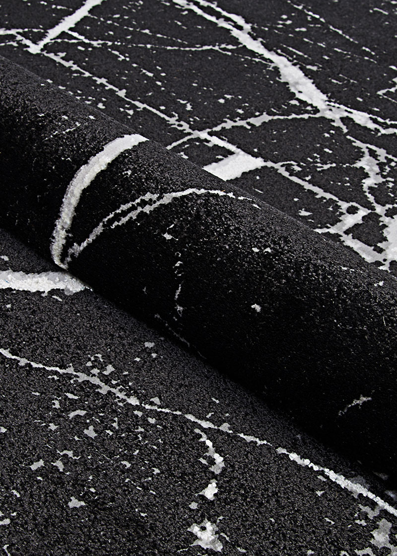 Contemporary Rugs & Transitional Rugs Marblehead Calcutta Onyx 8422/0877 Black - Charcoal & Ivory - Beige Machine Made Rug