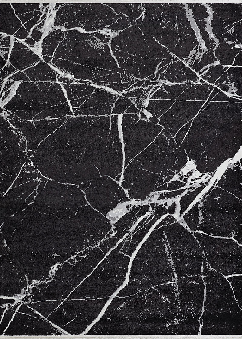 Contemporary Rugs & Transitional Rugs Marblehead Calcutta Onyx 8422/0877 Black - Charcoal & Ivory - Beige Machine Made Rug