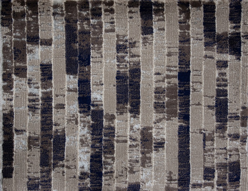 Custom Rugs, Runners & Rounds Driftwater Ocean Medium Blue - Navy & Lt. Brown - Chocolate Machine Made Rug