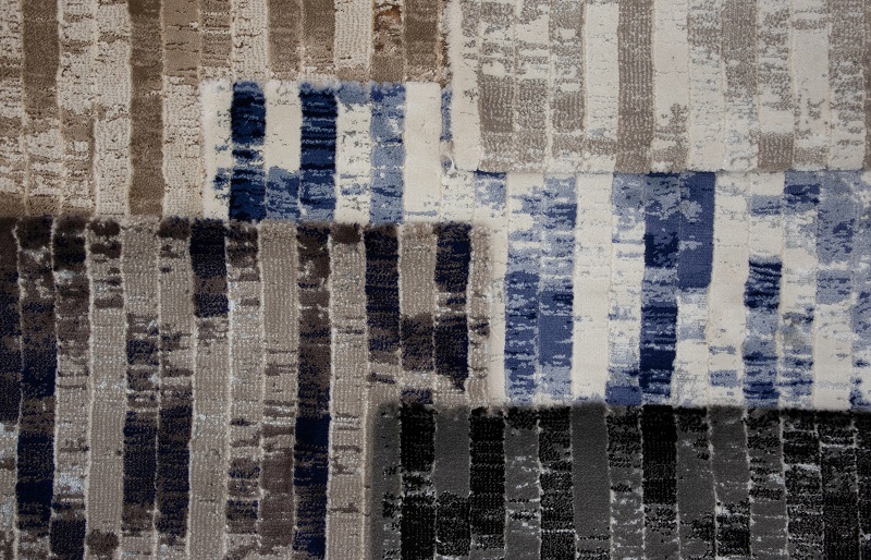 Custom & Wall to Wall Driftwater Porcelain Lt. Blue - Blue & Lt. Grey - Grey Machine Made Rug