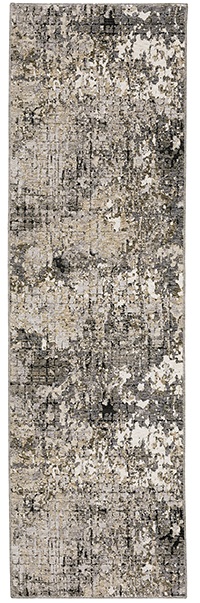 Contemporary & Modern Rugs Nebulous 91D Lt. Grey - Grey & Black - Charcoal Machine Made Rug