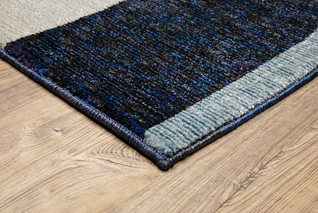 Casual & Solid Rugs Strada STR03 Medium Blue - Navy & Lt. Blue - Blue Machine Made Rug