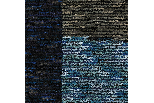 Casual & Solid Rugs Strada STR03 Medium Blue - Navy & Lt. Blue - Blue Machine Made Rug