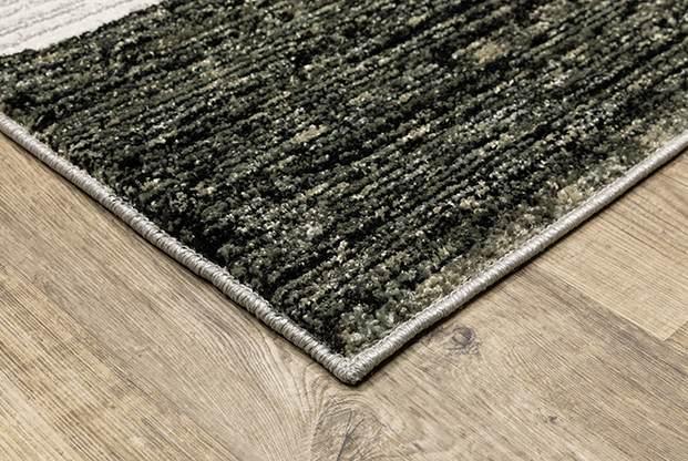 Casual Rugs & Solid Rugs Strada STR06 Black - Charcoal & Lt. Grey - Grey Machine Made Rug