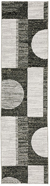 Casual Rugs & Solid Rugs Strada STR06 Black - Charcoal & Lt. Grey - Grey Machine Made Rug