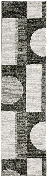 Casual & Solid Rugs Strada STR06 Black - Charcoal & Lt. Grey - Grey Machine Made Rug