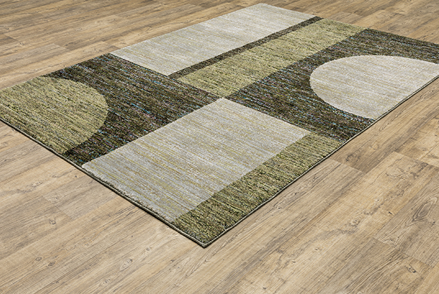 Casual Rugs & Solid Rugs Strada STR05 Black - Charcoal & Green Machine Made Rug