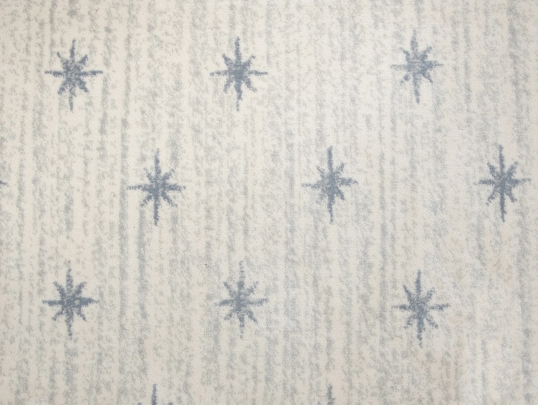 Custom & Wall to Wall Stargazer Alabaster Lt. Blue - Blue & Ivory - Beige Machine Made Rug