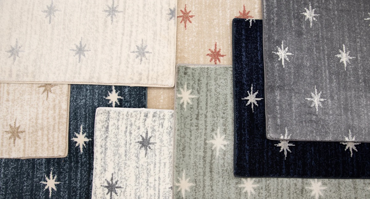 Custom Rugs, Runners & Rounds Stargazer Nautical Blue Medium Blue - Navy & Ivory - Beige Machine Made Rug