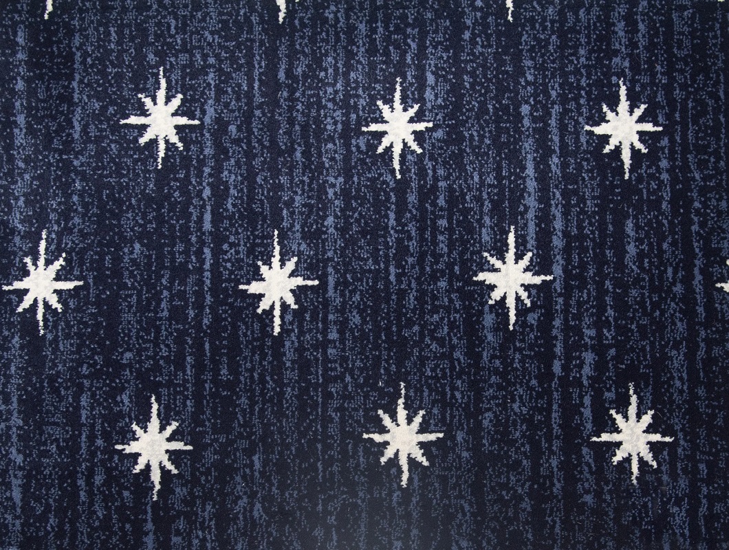 Custom Rugs, Runners & Rounds Stargazer Nautical Blue Medium Blue - Navy & Ivory - Beige Machine Made Rug