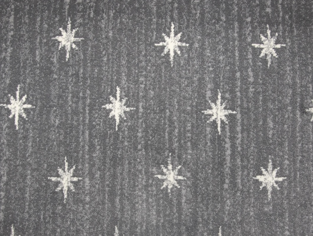 Custom & Wall to Wall Stargazer Flint Gray Black - Charcoal & Ivory - Beige Machine Made Rug