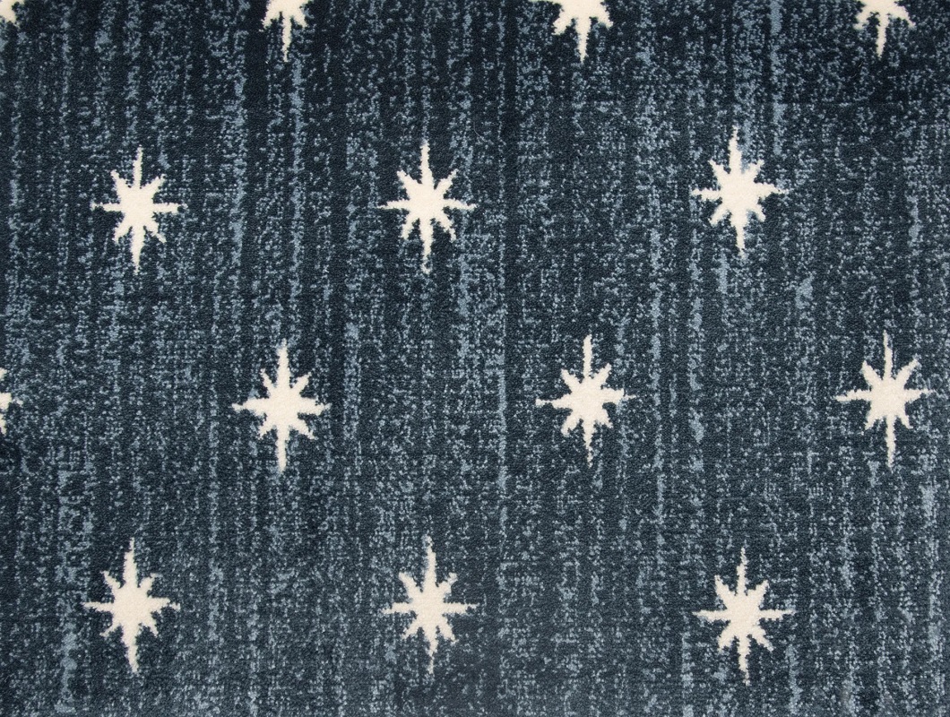 Custom Rugs, Runners & Rounds Stargazer Ocean Medium Blue - Navy & Ivory - Beige Machine Made Rug