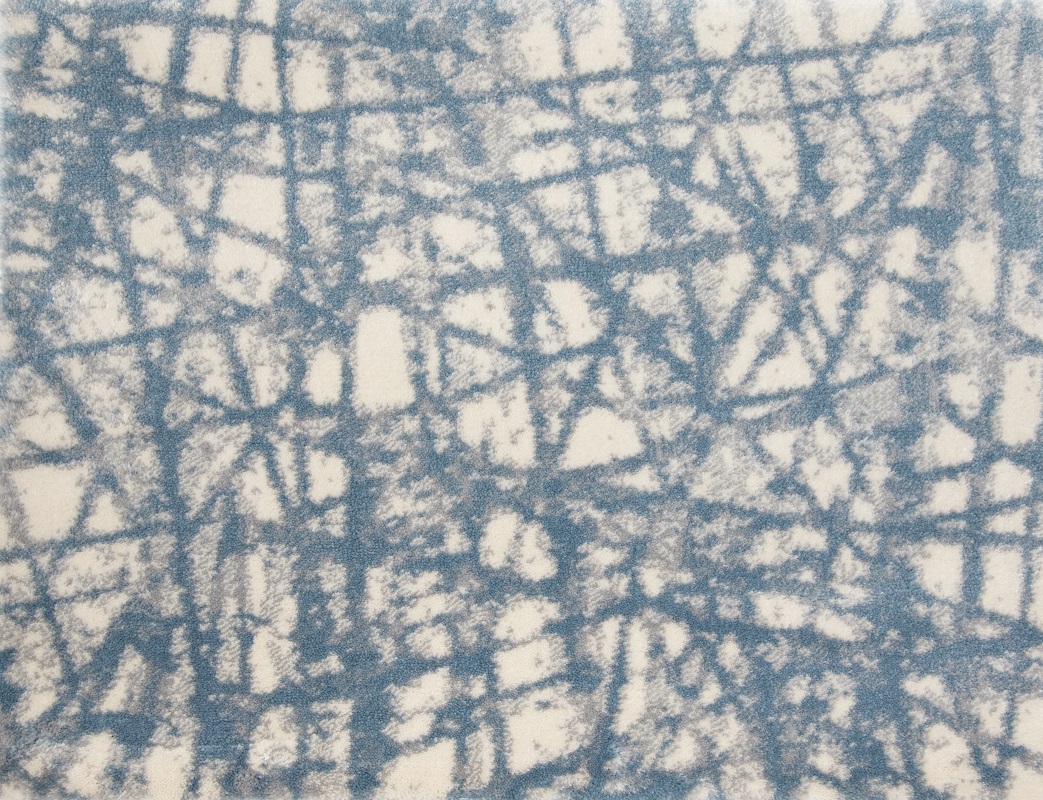 Custom Rugs, Runners & Rounds Mystical Sky Lt. Blue - Blue & Ivory - Beige Machine Made Rug