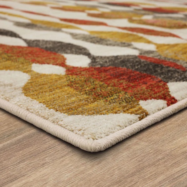 Contemporary & Transitional Rugs Expressions Acoustic Ginger - By Scott Living 91821-20048 Ivory - Beige & Rust - Orange Machine Made Rug