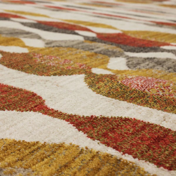 Contemporary Rugs & Transitional Rugs Expressions Acoustic Ginger - By Scott Living 91821-20048 Ivory - Beige & Rust - Orange Machine Made Rug