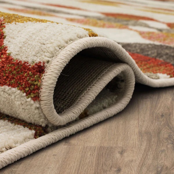Contemporary Rugs & Transitional Rugs Expressions Acoustic Ginger - By Scott Living 91821-20048 Ivory - Beige & Rust - Orange Machine Made Rug
