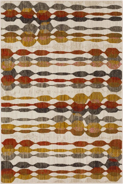 Contemporary & Transitional Rugs Expressions Acoustic Ginger - By Scott Living 91821-20048 Ivory - Beige & Rust - Orange Machine Made Rug