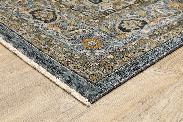 Traditional & Oriental Rugs Aberdeen 1144Q Medium Blue - Navy & Lt. Blue - Blue Machine Made Rug