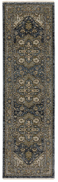 Traditional & Oriental Rugs Aberdeen 1144Q Medium Blue - Navy & Lt. Blue - Blue Machine Made Rug