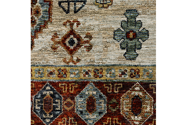 Traditional & Oriental Rugs Aberdeen 5W Lt. Grey - Grey & Medium Blue - Navy Machine Made Rug